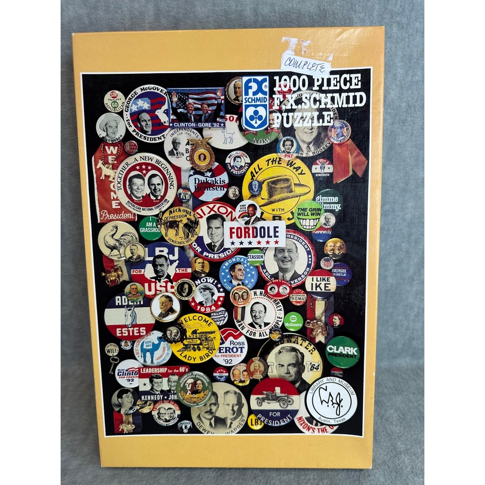 Election Watch Politics Puzzle Vintage Presidential Campaign Buttons FX Schmid